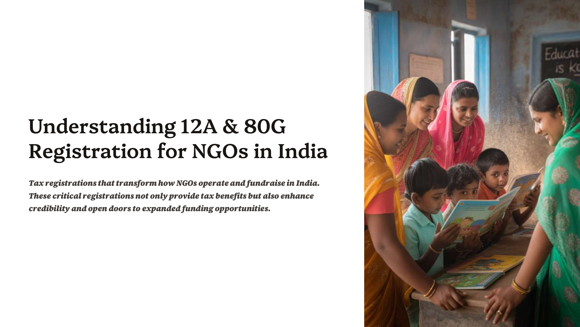Understanding 12A & 80G Registration for NGOs in India