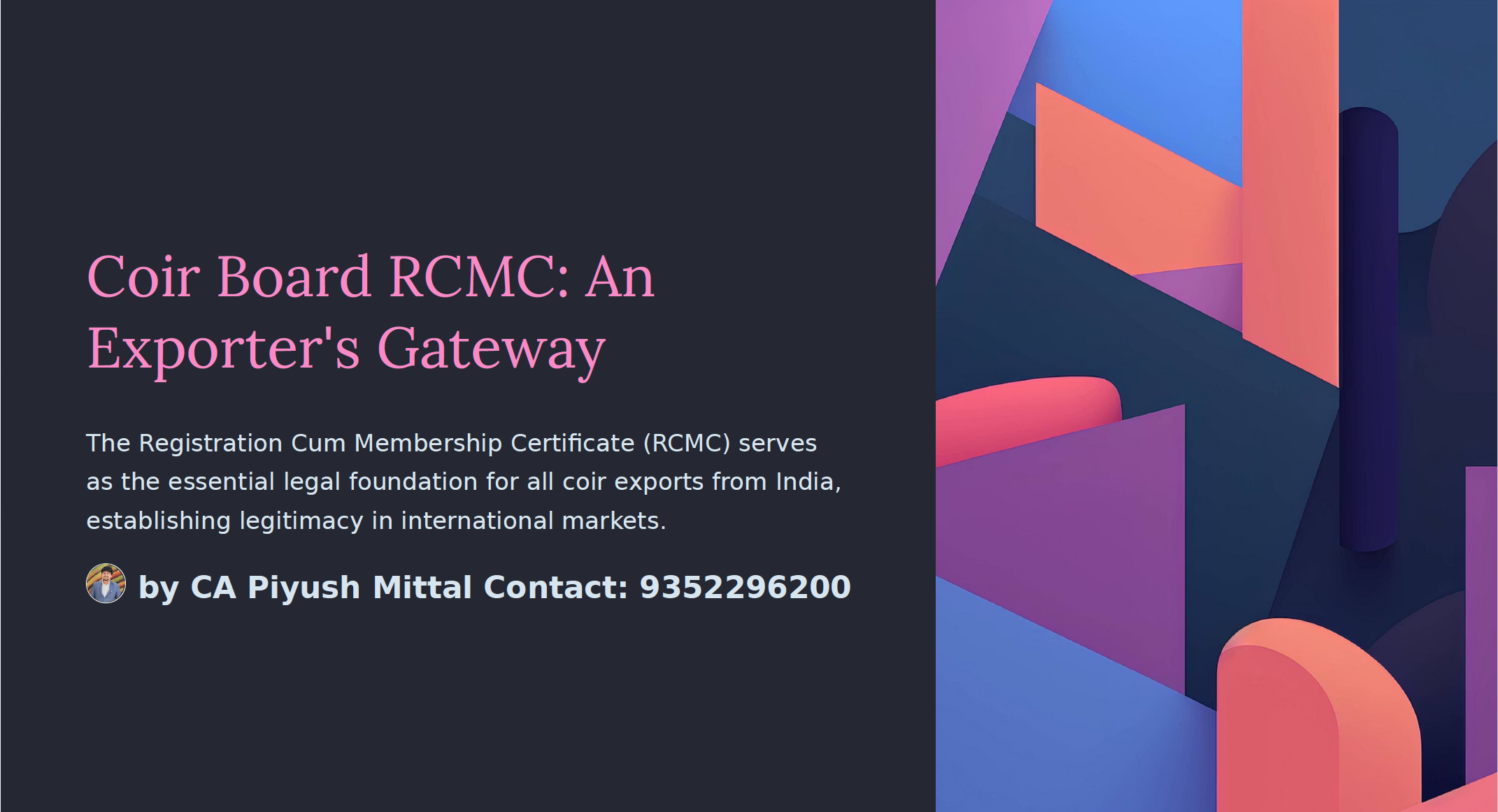 Coir Board RCMC: An Exporter's Gateway