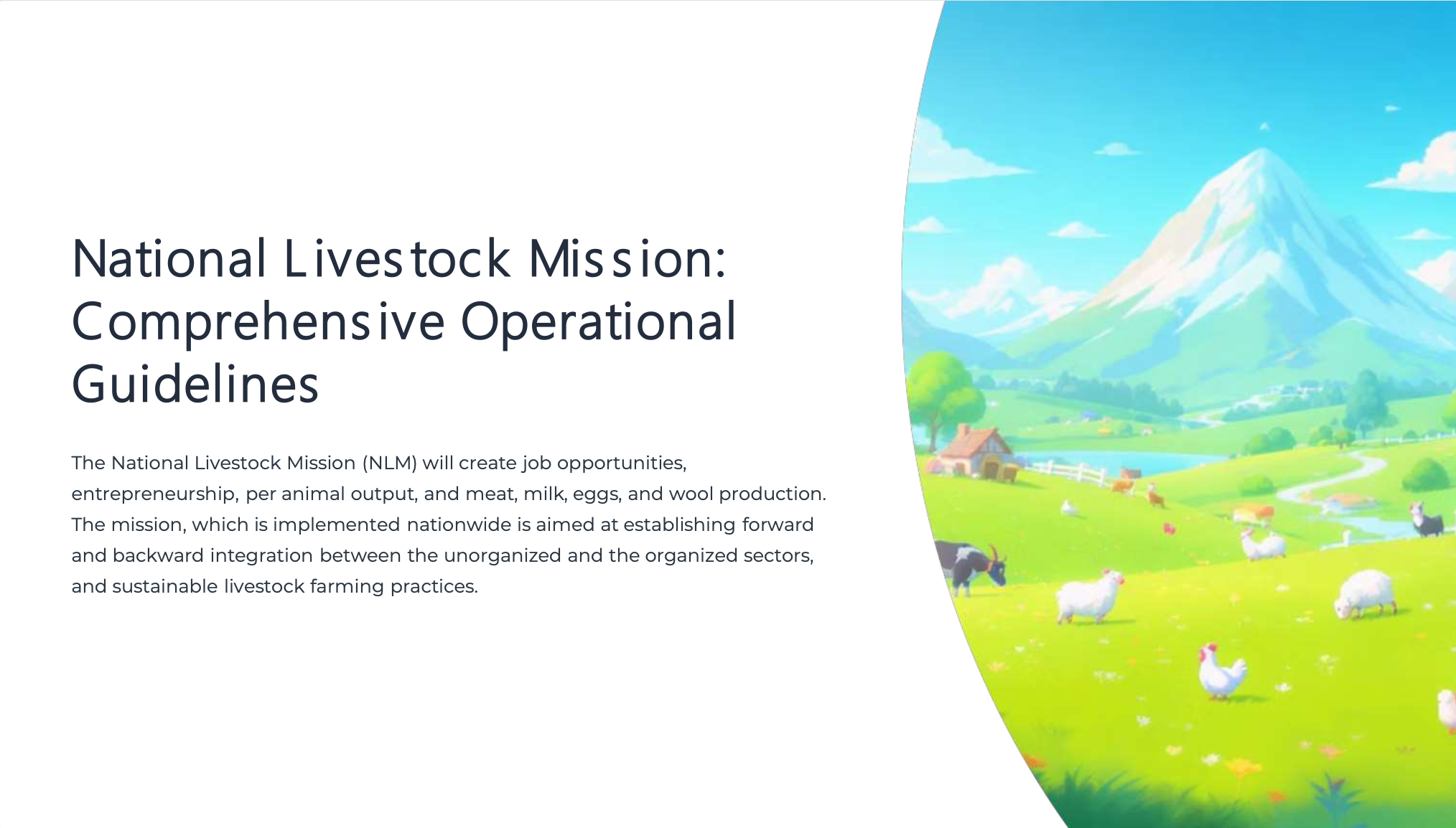 National Livestock Mission: Comprehensive Operational Guidelines